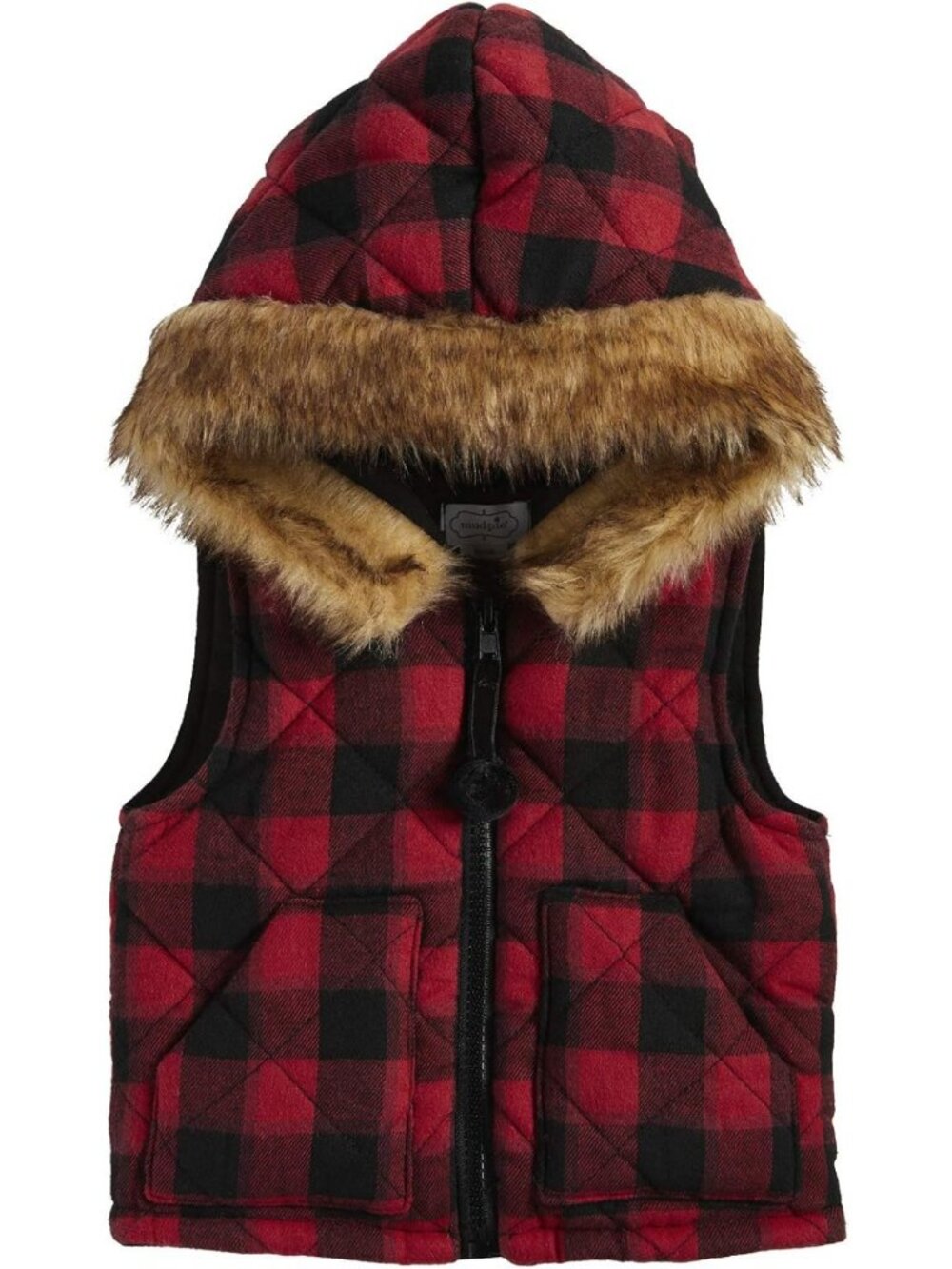 Cozy Baby Girls' Buffalo Check Hooded Vest | Cute Layering Piece for Fall/Winter
